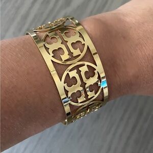 Tory Burch Gold Cutout Cuff Bracelet